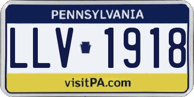PA license plate LLV1918