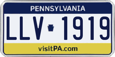 PA license plate LLV1919