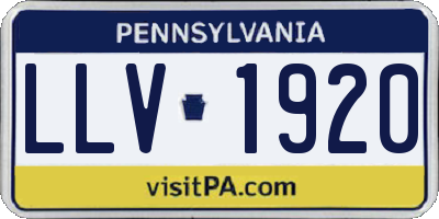PA license plate LLV1920