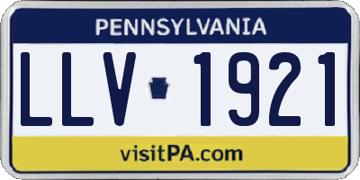 PA license plate LLV1921