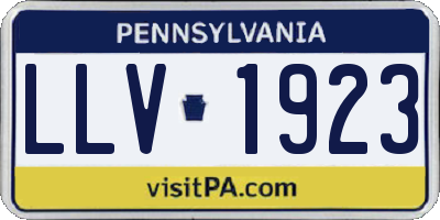 PA license plate LLV1923