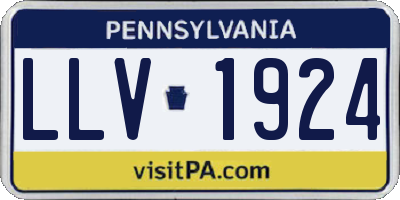 PA license plate LLV1924