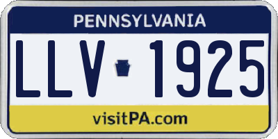 PA license plate LLV1925