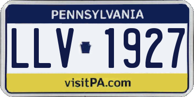 PA license plate LLV1927