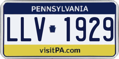 PA license plate LLV1929