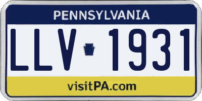 PA license plate LLV1931