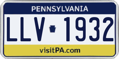 PA license plate LLV1932
