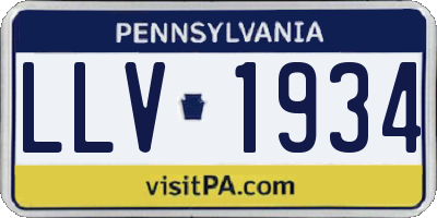 PA license plate LLV1934