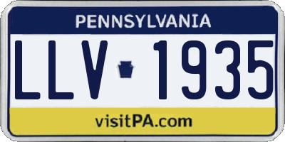 PA license plate LLV1935