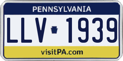 PA license plate LLV1939