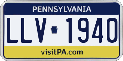 PA license plate LLV1940