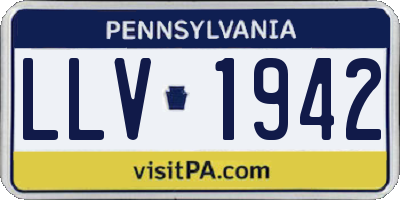 PA license plate LLV1942