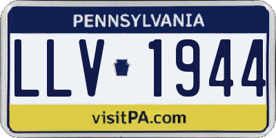 PA license plate LLV1944