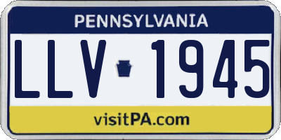PA license plate LLV1945