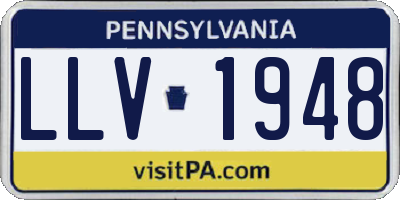 PA license plate LLV1948