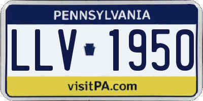 PA license plate LLV1950