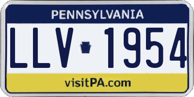 PA license plate LLV1954