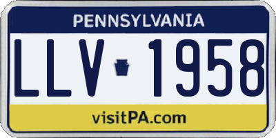 PA license plate LLV1958