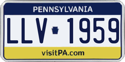 PA license plate LLV1959