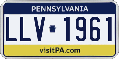 PA license plate LLV1961
