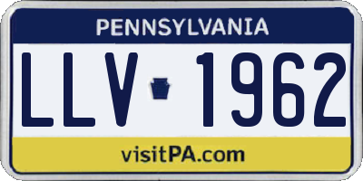 PA license plate LLV1962