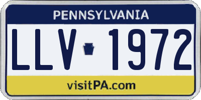 PA license plate LLV1972