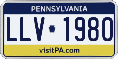 PA license plate LLV1980