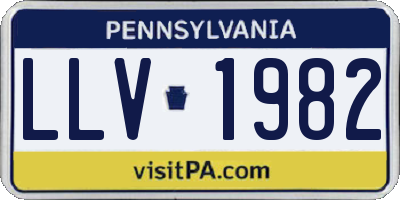 PA license plate LLV1982