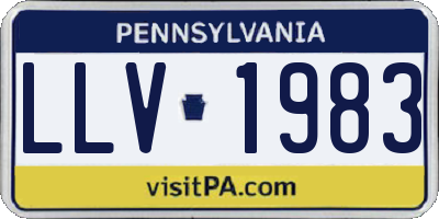 PA license plate LLV1983