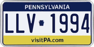 PA license plate LLV1994