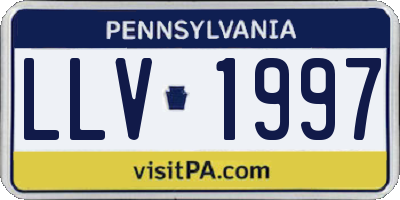 PA license plate LLV1997