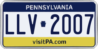 PA license plate LLV2007
