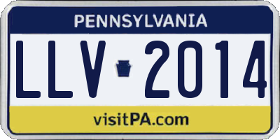 PA license plate LLV2014