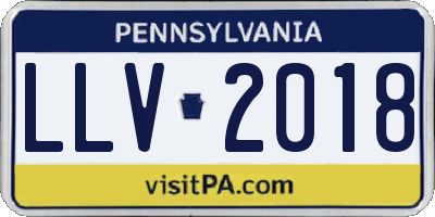 PA license plate LLV2018