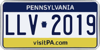 PA license plate LLV2019