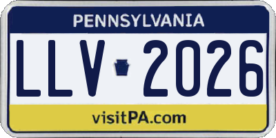 PA license plate LLV2026