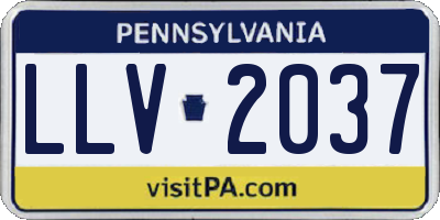 PA license plate LLV2037