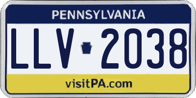 PA license plate LLV2038