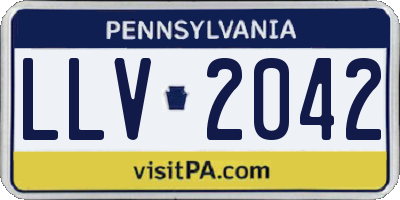 PA license plate LLV2042