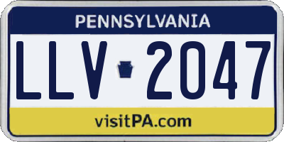 PA license plate LLV2047