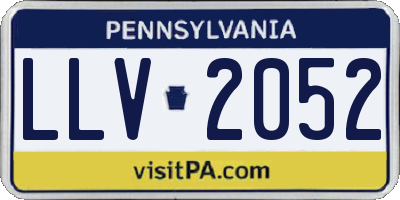PA license plate LLV2052