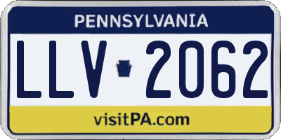 PA license plate LLV2062