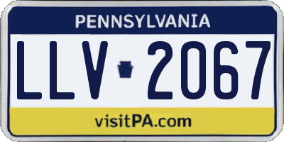 PA license plate LLV2067