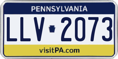 PA license plate LLV2073