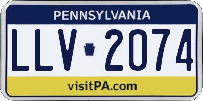 PA license plate LLV2074
