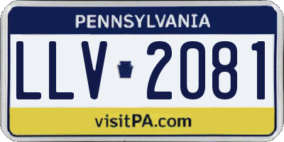PA license plate LLV2081