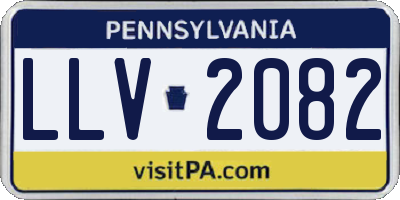 PA license plate LLV2082