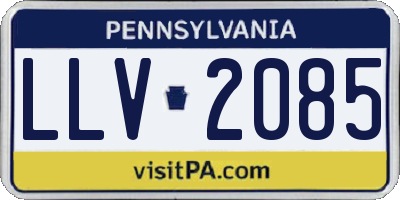 PA license plate LLV2085