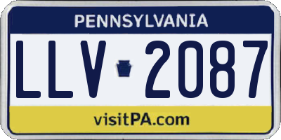PA license plate LLV2087