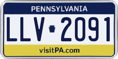 PA license plate LLV2091